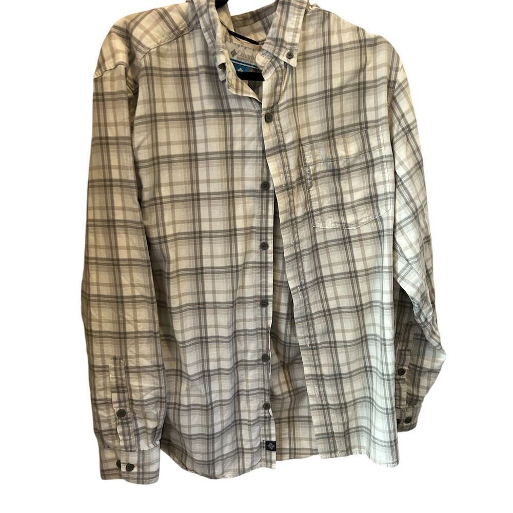 Columbia Men's Plaid‎ Long Sleeve Button-Up Shirt Brown Size M